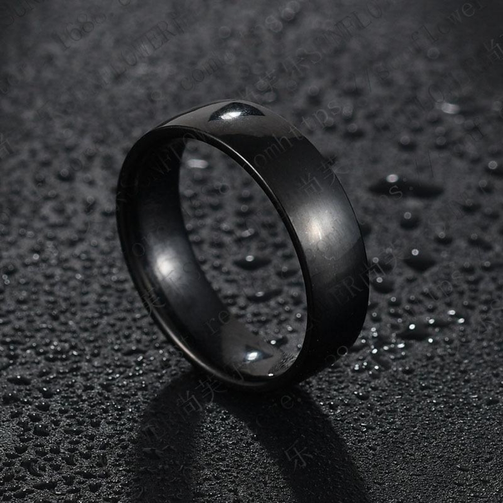 Men's Black Titanium Ring Size 10